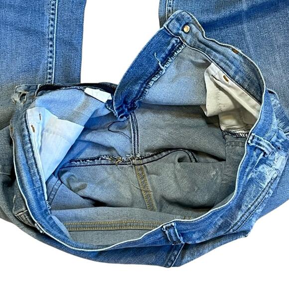 Lee Women’s Sz 27 Vintage 70s Bell Bottom Jeans Cotton USA Made Faded Thrashed - Picture 11 of 16